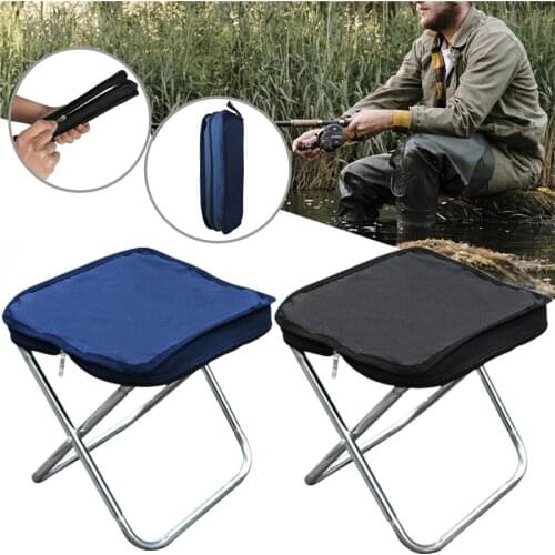 Folding Fishing Chair Lightweight Picnic Camping Chair Foldable Stainless Steel Zipper Outdoor Portable Stool Small Bench