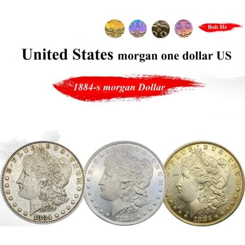 United States Morgan 1884 S One Dollar US Coin Cupronickel Plated Silver Morgan Silver Dollor Coin
