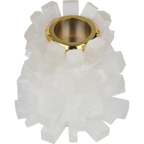 Sporadic 1pc Natural Selenite Candle Stickers Candle Holders Dinner Party Home Decoration