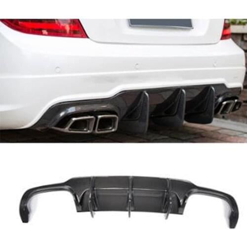 Carbon Fiber Rear Bumper Diffuser Lip Spoiler for Mercedes-Benz C Class W204 C63 AMG C300 Sport Sedan Coupe 2012 2013 2014 FRP