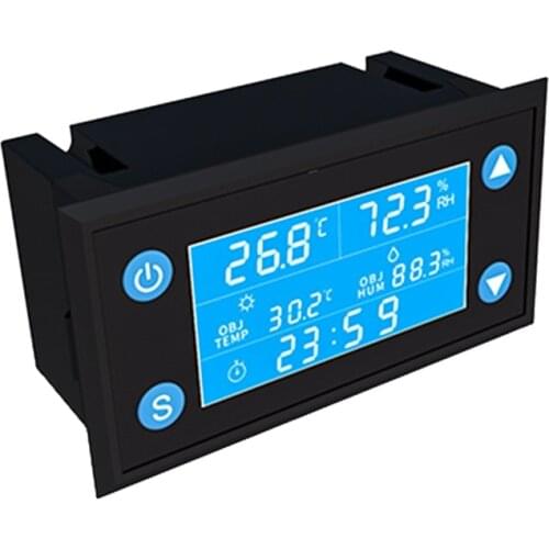 W1212 AC 110V-220V LCD Digital Temperature Humidity Controller Timer SHT20 Probe for Incubator Aquarium Thermostat Humidistat
