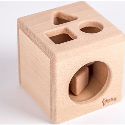 Fun Shape Sorter Cube Wooden Toy With Solid Building Blocks Baby Early Developmental Gifts