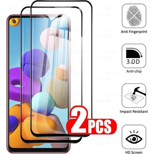 Glass for samsung a21s tempered screen protector glass for samsung galaxy a71 a51 sansum galaxy a21 soft protective film 2PCS