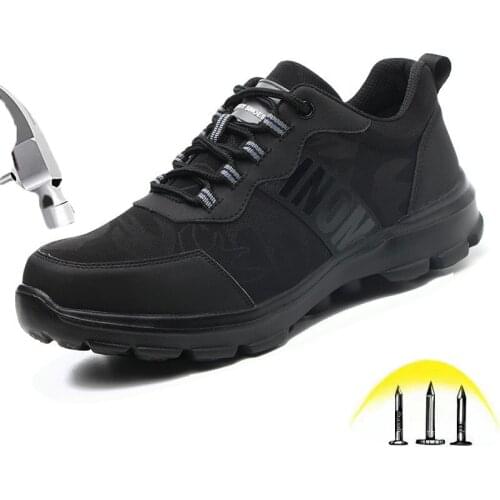 Safety Work Shoes for Men Steel toe cap Puncture Proof Outdoor Sneakers Lightweight Soft Non slip Industrial & Construction Boot