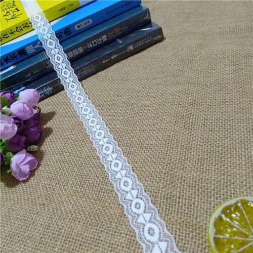 1.5cm S2696 White African Lace Fabric Lint Ribbon Elastic Doll Accessories And Sewing Needlework Underwear trim Materiel