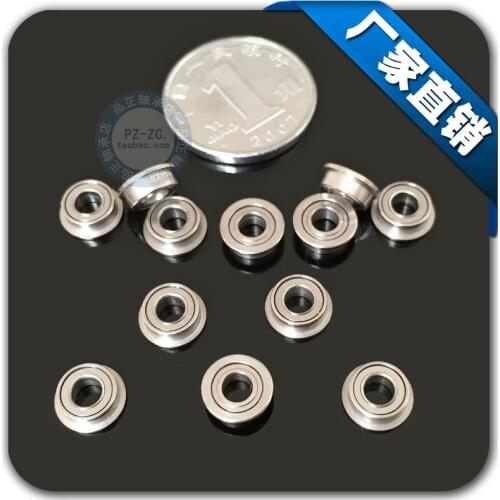 100pcs Flanged bearing F681XZZ F681X -2Z 1.5*4*2 miniature flange ball bearings 1.5x4x2 mm