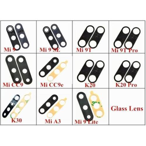 1x New Back Rear Camera Glass Lens with Sticker for Xiaomi 9 SE Lite 9T Pro CC9 CC9e Mi 9 A3 Redmi K30 K20 Pro