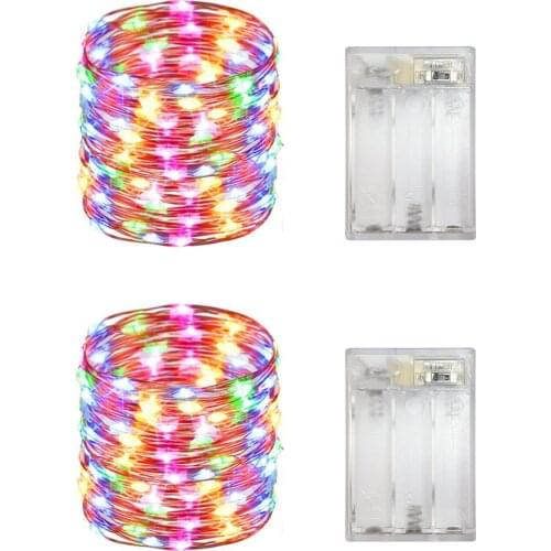 2 Pack Battery Operated Led String Lights,Mini Led Christmas Fairy Lights,Wedding Party Decoration,30 Leds,3M Silver Wire