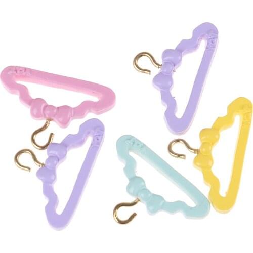 5Pcs/lot Mini 3cm Dollhouse Clothes Hanger Metal Hook for Dolls Dollhouse Decoration Accessories