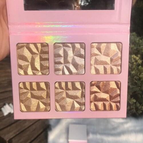 5 Marca Privada Diamante Highlighter Paleta Bronzer Shimmer Destaque Maquiagem Contorno Paleta Rosto Maquiagem Nenhum Logotipo
