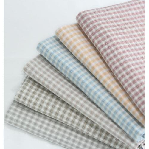 50*140cm Small Grid Soft Basic Patchwork Japanese Yarn washed Dyed Cotton Fabric for Sewing Doll Purse Clothes Tissu Fabric