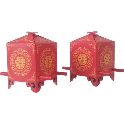 50pcs Chinese Asian Style Red Double Happiness Sedan Chair Wedding Favor Box Party Gift Favor Candy Box Cadeau Mariage Boites
