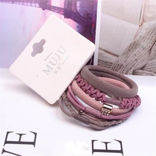 6Pcs/Set High Elastic Hair Bands Solid Stretch Hair Ties Band For Women Girls Ponytail Holder Hair Ropes Hair Accessories