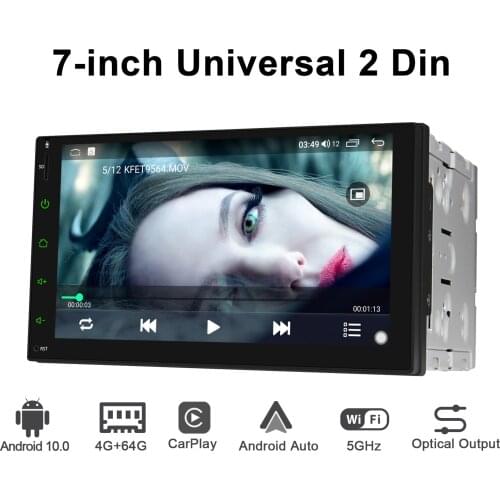 Full Touch Screen 7 Inch Autoradio 2Din Android 10 Car Stereo Radio Central Multimedia Universal Head Unit Tape Recorder TPMS