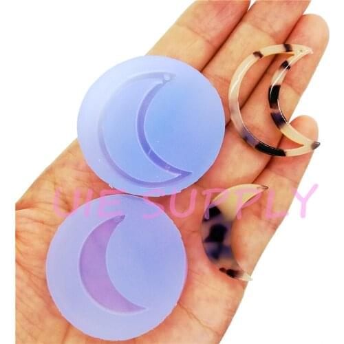 BYL530U BYL531U 27.0mm x 31.5mm Moons Earrings Silicone Mold Fondant Cake Decoration Candy Resin Clay Earrings Necklace Craft