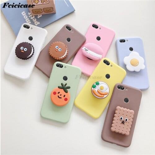 For Huawei P Smart Case 5.65 3D Cute Cartoon Stand Silicone Phone Holder Cover For Huawei P Smart FIG-LX1 Back Bags Psmart 2018