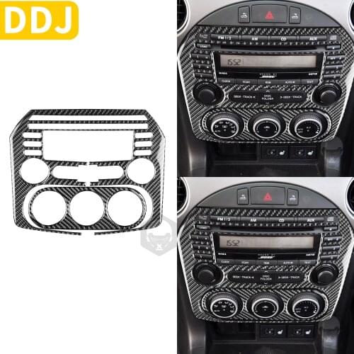 For Mazda MX-5 Miata Carbon Fiber Air Conditioning CD Panel Radio Navigation Frame Sticker 2009-15 MX5 Roadster Car Accessories
