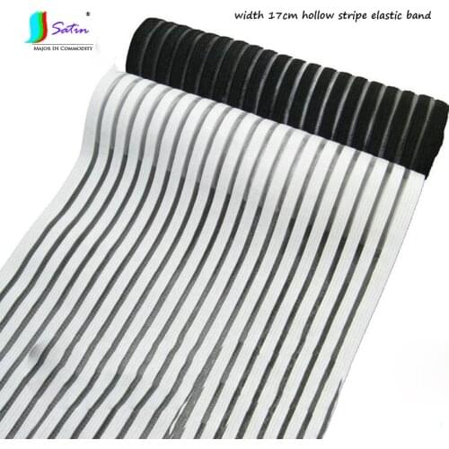 Home Abdomen Clothes Sew Material Pants Waist White Black Width 17cm Hollow Stripe Thin Soft Elastic Band S0511L