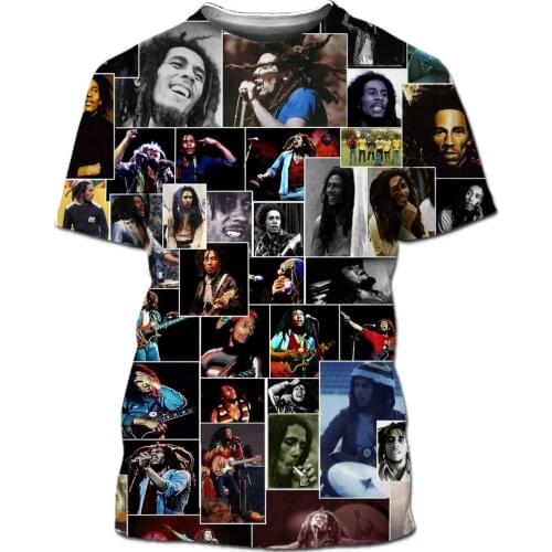 Hip Hop Singer Bob Marley T Shirt Men 3d Print Short-Sleeved Star Anime T-Shirt Music Rock T-Shirt Streetwear Summer Funny Shirt