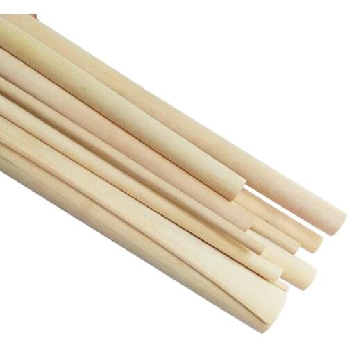 5-50mm Round Wooden Rods Sticks Premium Durable Wooden Dowel Cylinder 300mm-Length For DIY Crafts Building Model Woodworking