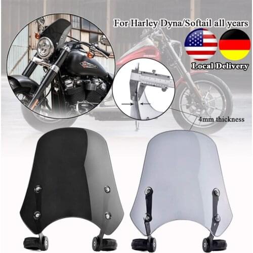 Motorcycle Windscreen Windshield Deflector Flyscreen For Harley Dyna FXDF Street Bob Super Glide Softail Deluxe Street 500 750