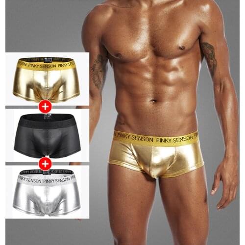 Mens PU Leather Underwear Boxer Cueca Masculina Calsones Homme Panties Men Ropa Interior Hombre Calzoncillo Cueca Boxers