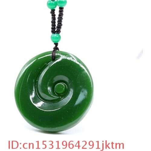 Jadeite Men Natural Gifts Chinese Necklace Fashion Hand Jewelry for Women Charm Pendant Jade Carved Green Amulet