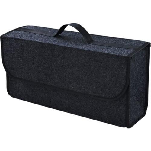 Car Trunk Organizer Portable Collapsible Car Soft Felt Storage Box Cargo Container Trunk Bag Stowing Tidying Holder Multi-pocket