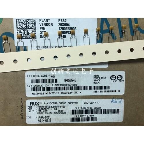 Original New 100% ceramic monolithic capacitor 100000pf 50v104J X7R high temperature 260 degrees (Inductor)