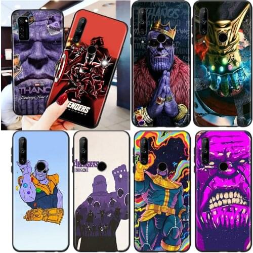Marvel Thanos Infinity Gauntlet For Honor 8S 8C 8X MAX 8A 8 7S 7A 7C Play 3E Prime Pro 2020 2019 Silicone Black Phone Case