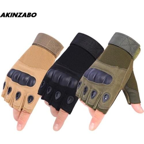Mens Tactical gloves Fingerless motorcycle riding Bicycle gloves training fitness equipment protection combat Military Gloves