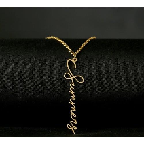 Personalized Lady Necklace Nameplate Necklace Stainless Steel Customized Name Necklace Fashion Anniversary Gift