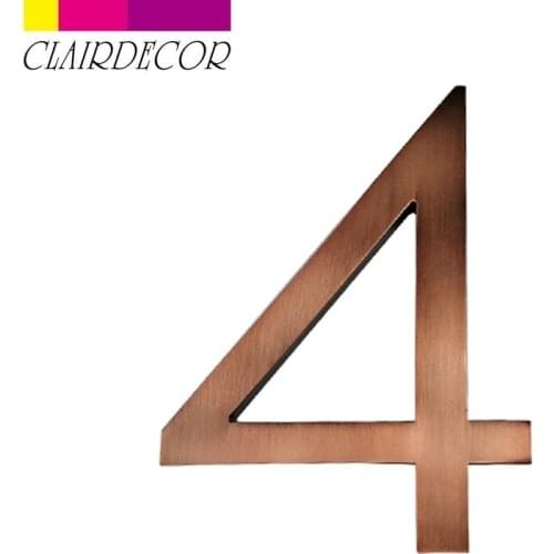 Floating House Number Sign Aged bronze 10cm Modern Building Signage Outdoor Huisnummer Numeros Casa Door Numbers Address Plate
