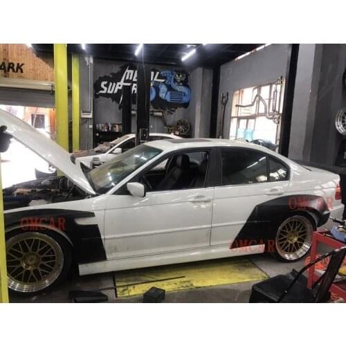 Fit For Bmw E46 Two / Four Door Modified Rockey Bunny Front Lip Wide Body Wheel Eyebrow Tail
