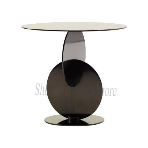 Simple Modern Light Luxury Sofa Side Few Marble Metal Small Side Few Round Creative Nordic Living Room Bedroom Table