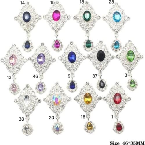 2Pcs Alloy Rhinestone Needlework Handmade DIY Pendant Jewelry Buttons for Clothing Bow Wedding Party Decortion Accessories