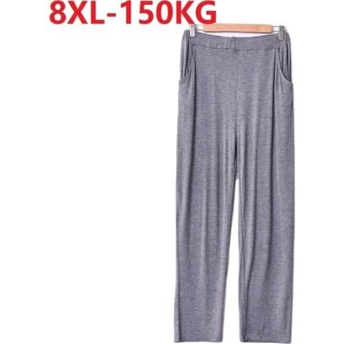 Spring Summer Men sleep bottoms Sets Modal Home Wear Plus Size 7XL 8XL Soft Sleep Wear Breathable Comfortable Pants loose cheap