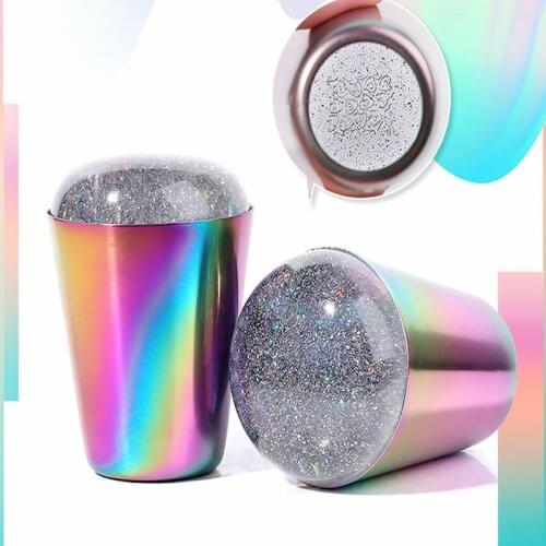 Nail Art Templates Pure Clear Jelly Silicone Nail Stamper for Stamping Plate Scraper with Cap Transparent Nail Art Stamp