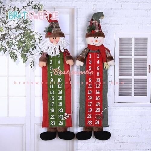 Snowman Santa Claus Advent Calendar Santa Claus Xmas Door Hanger Sign Days Until Christmas Countdown Christmas Wall Decoration