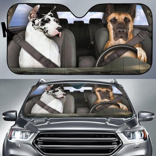 Great Dane Dogs Print Protection Car Front Window Sunshade Cover Heat Reflector Keep Car Cool Sun Shade Fashion Auto Accessories