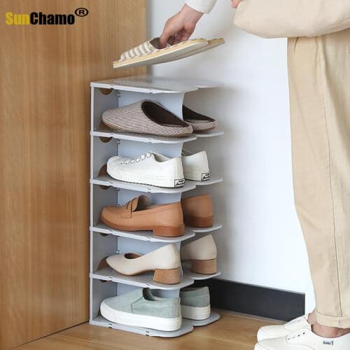 CellDeal DIY Assembly 6 Layers Stackable Shoe Organizer Shoe Shelf Shoe Rack Stand Space Saving Shoe Hanger Shoe Box MJ1107
