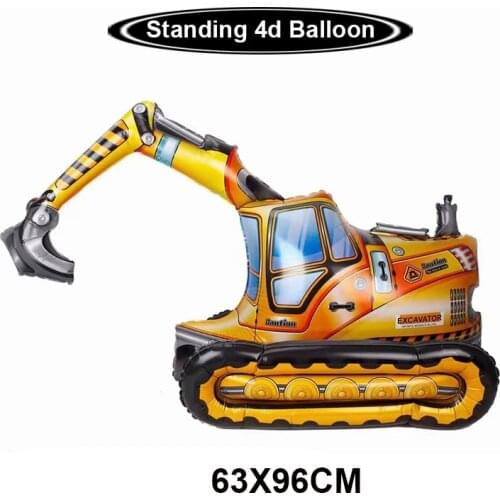 4D Standing Excavator Missile Tank Balloons For Kids Boy Happy Birthday Party Toy Decoration War Theme Party Supplies