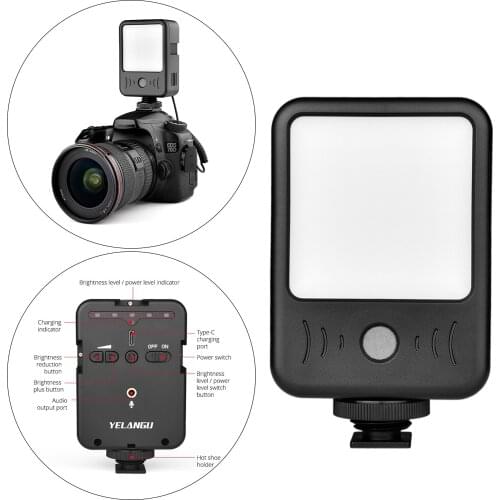 Mini LED Video Light Mic Recording Video Conferencing Remote Working Fits for Laptops Video Interviews