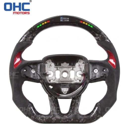 Carbon Fiber LED Steering Wheel compatible for Charger Challenger SRT Hellcat Durango