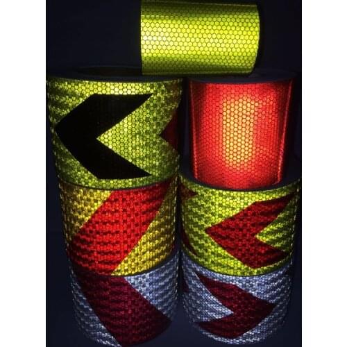 10CM*1M PVC Self-adhesive Reflective Safety Tape Road Traffic Construction Site Reflective Warning Arrow Sign Sticker