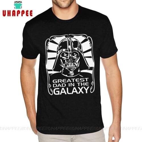 Hilarious Best Dad In The Galaxy T Shirt Short Sleeve Cotton For Man 4XL Black T-shirts
