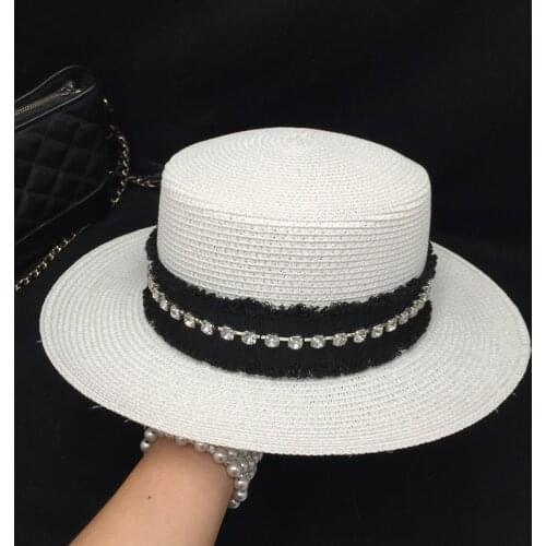 Spring and summer new seaside resort sun hat for women is prevented bask homburg wide brim hat leisure flat-roofed white tide