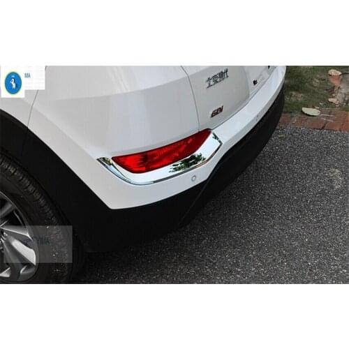 Yimaautotrims Auto Accessory Rear Fog Lights Lamp Eyelid Eyebrow Cover Exterior Trim Fit For Hyundai Tucson 2016 2017 2018 ABS