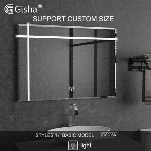 Gisha Custom Size Illuminated Smart Mirror LED bluetooth Bathroom mirror backlit Mirror Defogger bathroom Makeup Mirror 2G8205