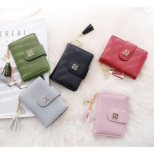 ISKYBOB Women Card Holders Fashion Tassel hanging Credit Card Wallet Brand Women Business Card Holder 20 Card Slots Pu Leather